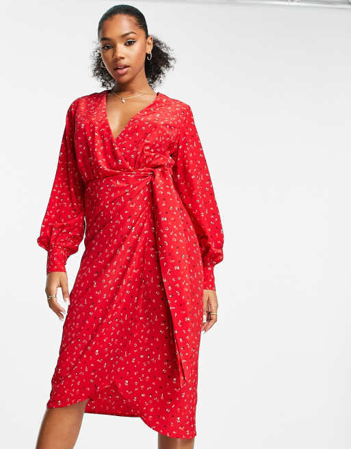 Red satin long sleeve pj set — Azelle Collection