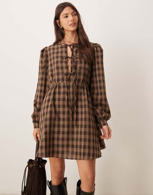 Plaid smock dress best sale