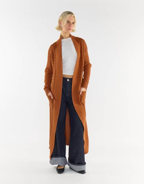 Glamorous Longline cardigan in rust - view 1