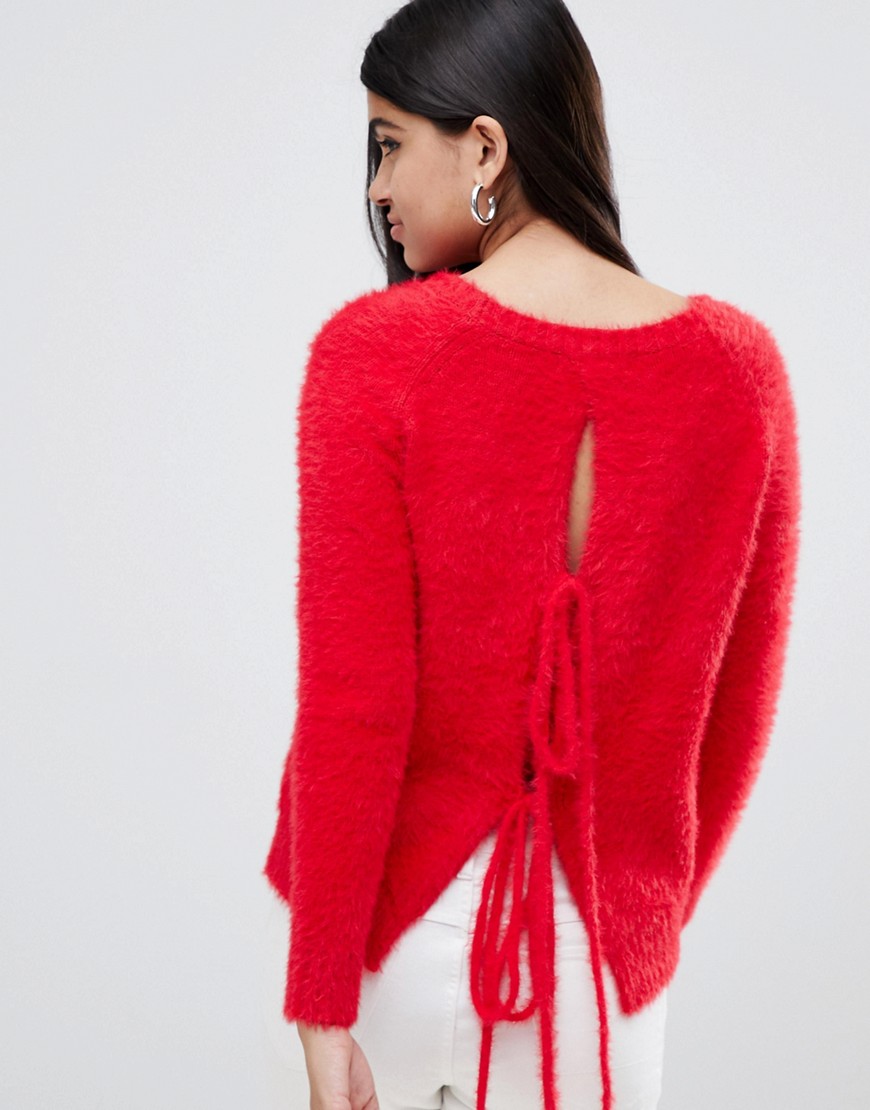 Glamorous Longline Sweater-red
