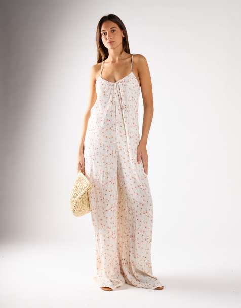 Glamorous Loose-fit jumpsuit in white base floral - view 1