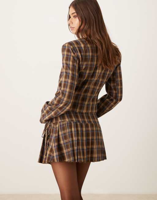 Glamorous low rise mini skirt in multi plaid - part of a set, 2 of 4