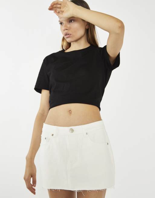 Glamorous Low-waisted denim mini-skirt in white, 2 of 4