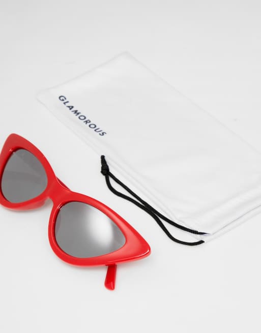Glamorous Lunettes De Soleil Yeux De Chat Rouge Asos