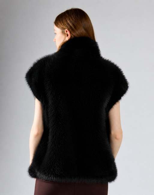 Glamorous Luxe faux fur gilet in black, 4 of 4
