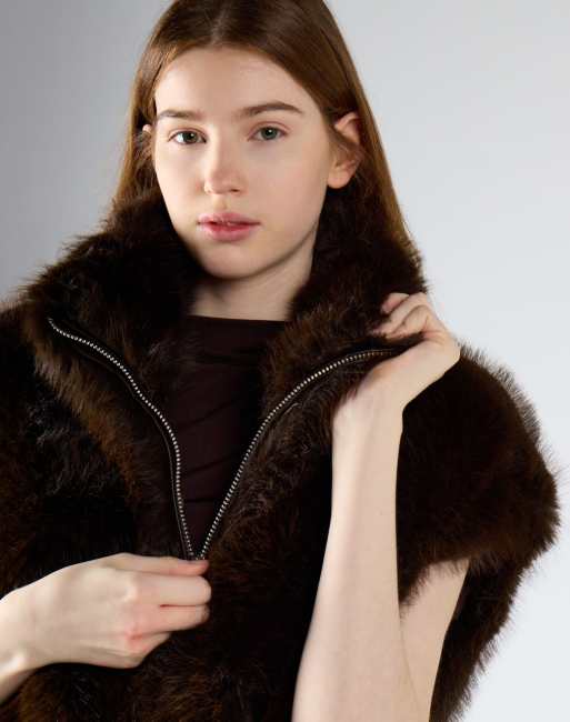 Glamorous Luxe faux fur gilet in deep brown, 2 of 4