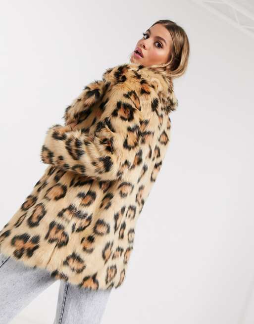 Manteau fausse best sale fourrure leopard