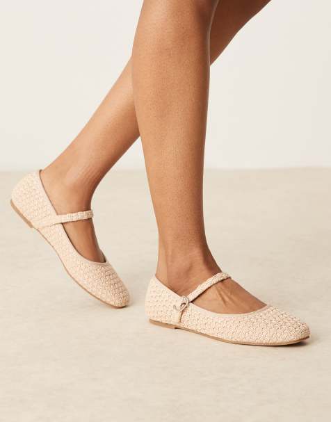 Glamorous - Mary Jane ballerina's van raffia - view 1