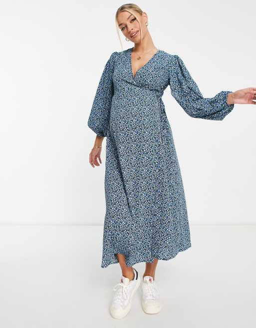 Maternity wrap sale midi dress