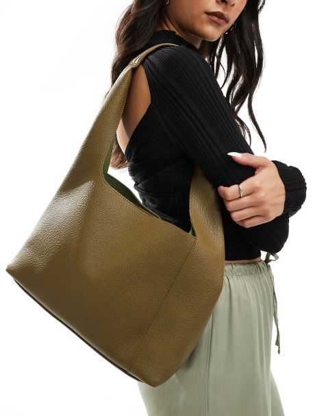 Glamorous - Maxi borsa in similpelle PU verde oliva - view 1