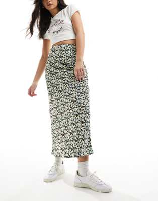 Thumbnail - Glamorous - Maxi-Schlupfrock mit Retro-Blümchenmuster-Gelb