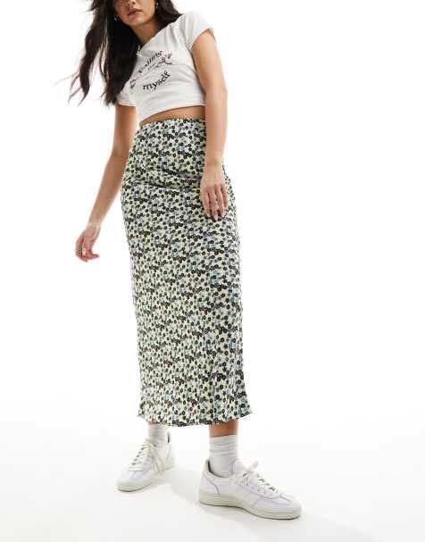 Glamorous - Maxi-sliprok met fijne retro bloemenprint - view 1