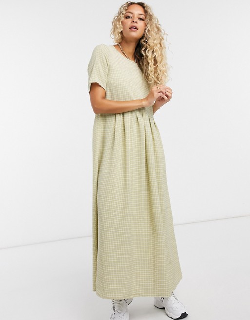 Glamorous maxi smock dress in grid check