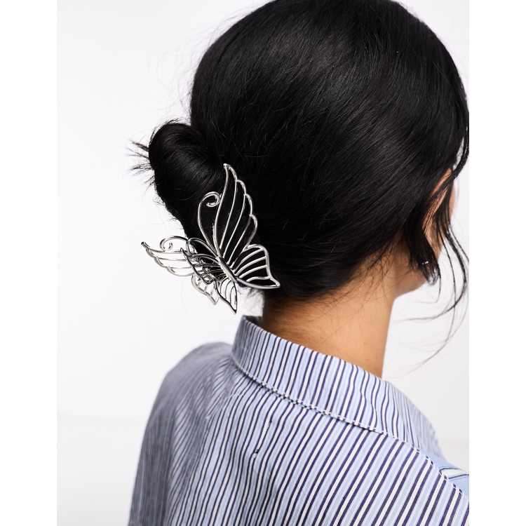 Alexandre de Paris Black and Silver Butterfly Hair Clip Alexandre De Paris Hairpin Butterfly Flower Purple 8 | eBay main image 3