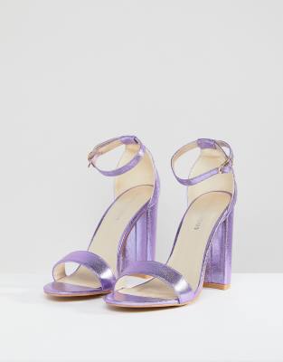 lavender block heel sandals