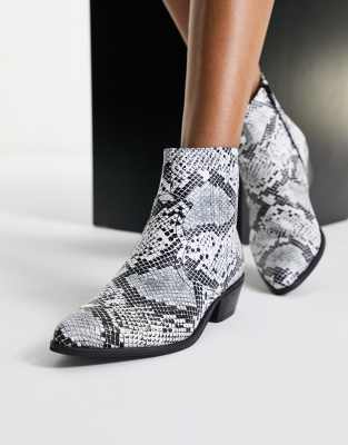 grey mid heel ankle boots