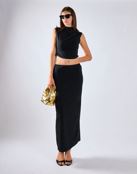 Glamorous Mid-rise maxi skirt in black - view 1