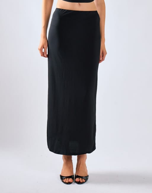 Glamorous Mid-rise maxi skirt in black, 2 of 4