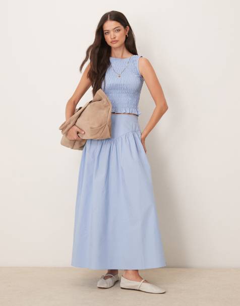 Glamorous - Midaxi rok met verlaagde taille in blauw - view 1