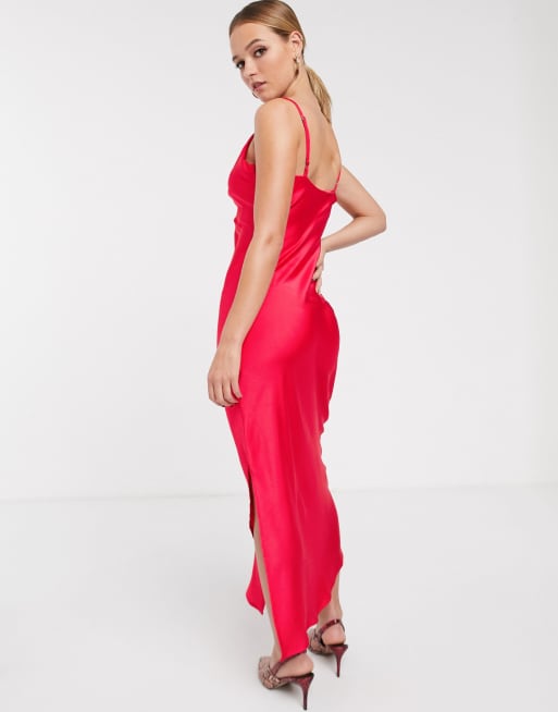 Glamorous midaxi slip dress with cowl neck in satin, 2 of 4