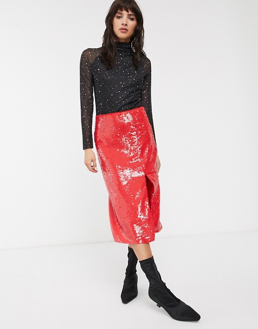 Glamorous midi pencil skirt in premium sequin