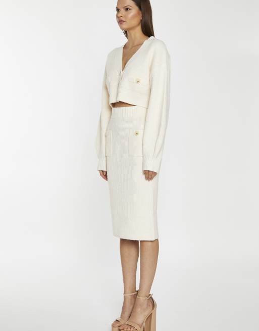 Glamorous Midi skirt in dark cream, 2 of 4