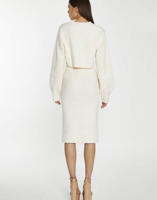Glamorous Midi skirt in dark cream, 3 of 4