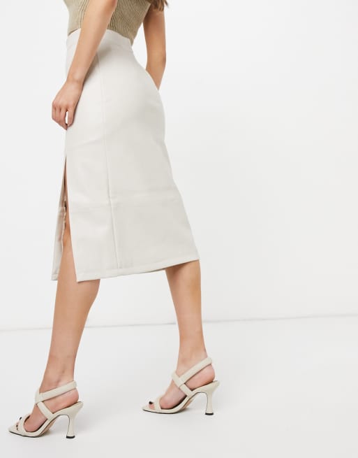 Off white 2025 faux leather skirt