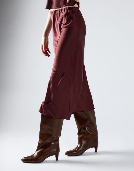 Glamorous Midi skirt in oxblood, 2 of 4