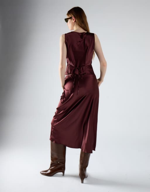 Glamorous Midi skirt in oxblood, 3 of 4