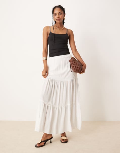 Glamorous midi skirt in white