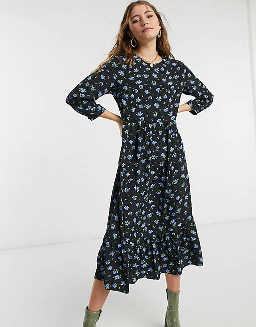 Dresses Glamorous midi smock dress in forget me not floral 