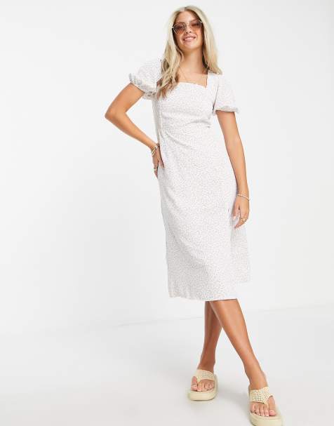 Glamorous – Midikleid mit eckigem Ausschnitt und Blümchenmuster in Flieder - view 1