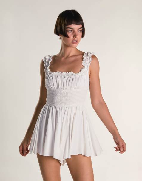 Glamorous Milkmaid playsuit in off white - view 1