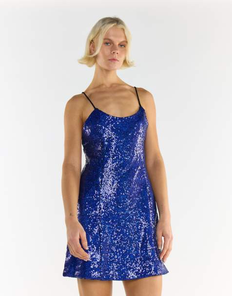 Glamorous Mini dress in bright blue sequin