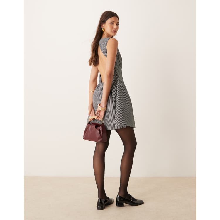 mini double slit dress Giavanna Thigh Split Mini Dress Black