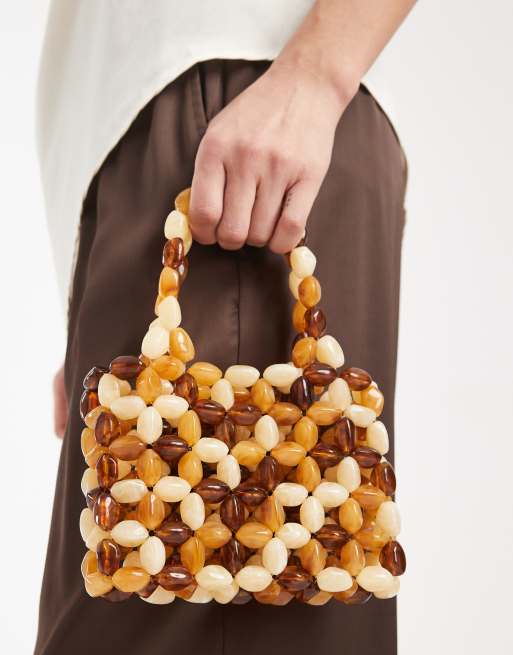 Glamorous - Mini sac à main orné de perles de qualité supérieure - Multicolore