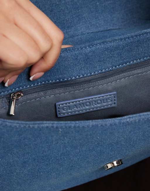 Glamorous mini saddle bag in denim blue, 4 of 4