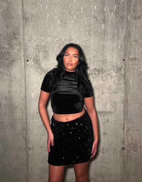 Glamorous Mini skirt in black sequin velvet - view 1