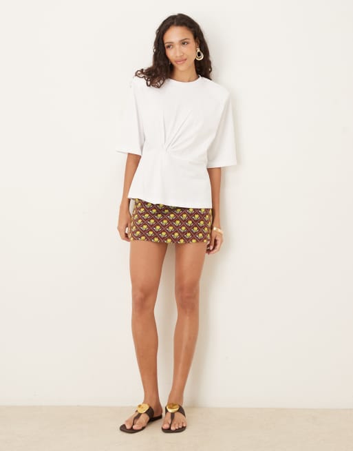 Glamorous Mini skirt in claret multi, 2 of 5