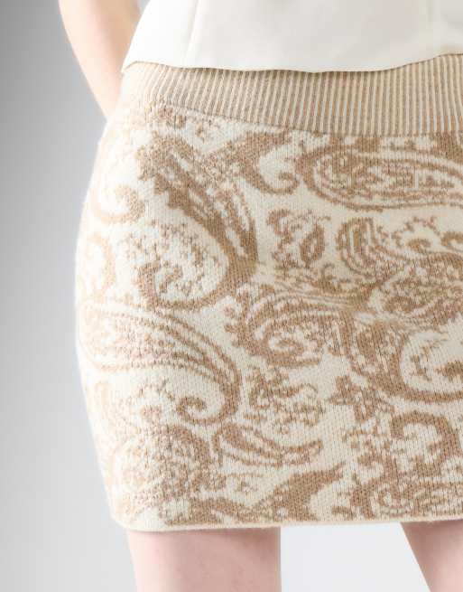 Glamorous Mini skirt in cream paisley, 3 of 4