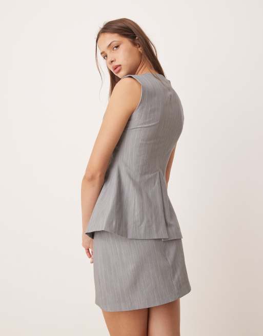 Glamorous mini skirt in gray pinstripe, 2 of 5