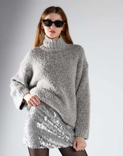 Glamorous Mini skirt in silver diamond seq, 3 of 4
