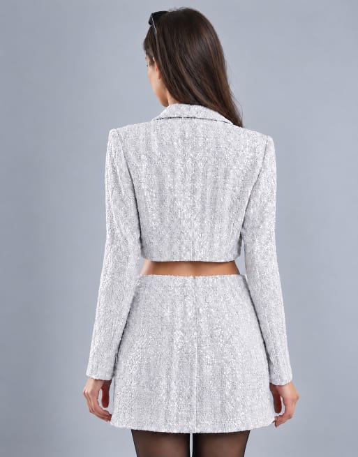 Glamorous Mini skirt in silver tweed, 2 of 4