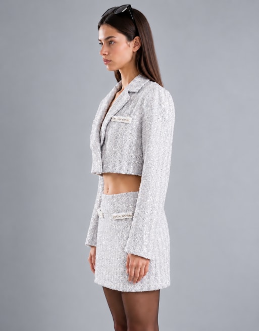 Glamorous Mini skirt in silver tweed, 3 of 4