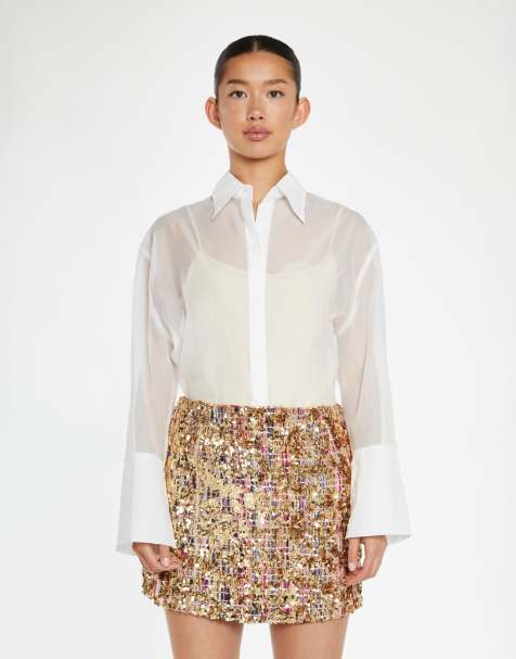 Glamorous Mini skirt in tweed gold sequin - view 1