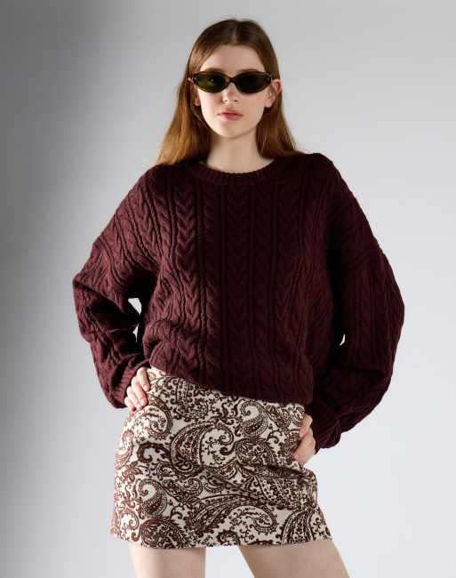 Glamorous Mini skirt in white brown paisley, 3 of 4