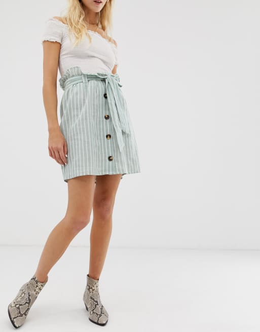 Stripe on sale paperbag skirt