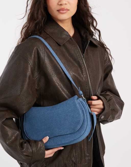Glamorous - Mini zadeltas in denim blauw, 3 van 4