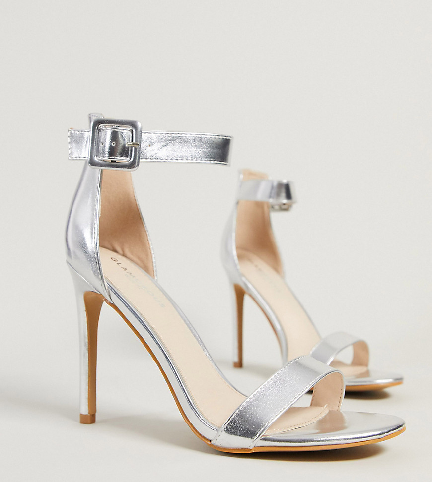Glamorous - Minimalistische sandalen met brede pasvorm in zilver